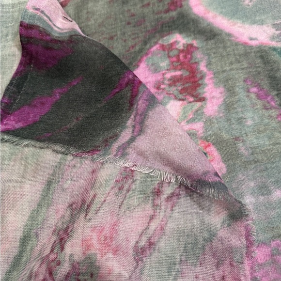 Neiman Marcus Pink and Gray Modal Scarf - Picture 3 of 6